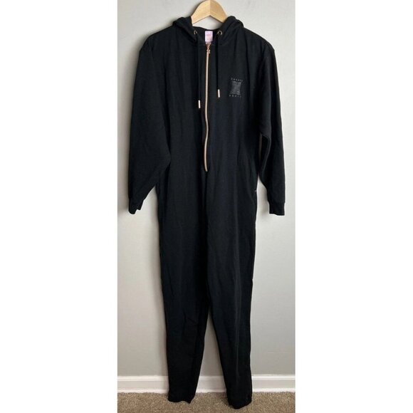 Savage X Fenty Pants - Savage x Fenty Black Caviar Hooded Jumpsuit Zip Size XS Women’s